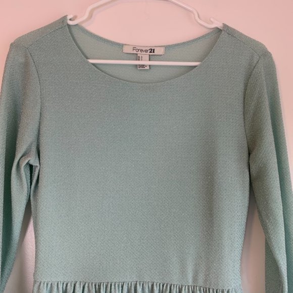 Forever 21 Sparkly Mint Quarter Sleeve Mini Dress - Picture 5 of 8